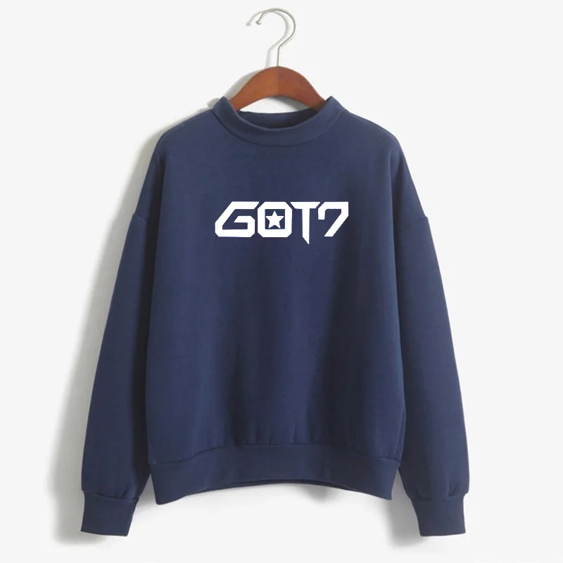 K-Pop корейский стиль Never Ever Got7 толстовка женская Повседневная с длинным рукавом пуловер уличная флисовая толстовка с капюшоном Kpop Got 7 - Цвет: Королевский синий