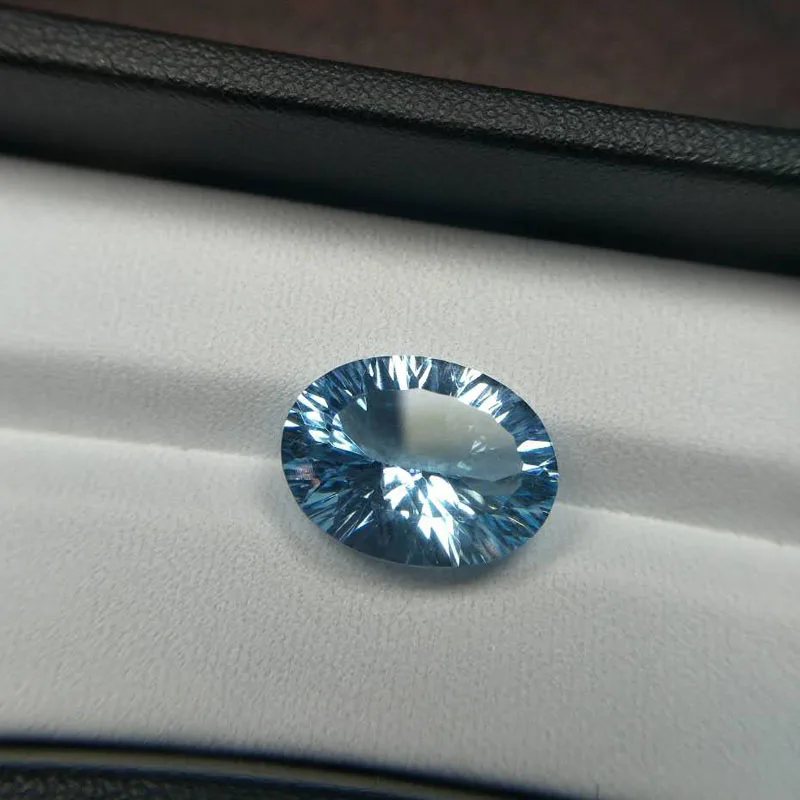 Tbj Natural sky blue topaz oval cut in concave 10*14mm good color loose gemstone for 925 sterling silver jewelry | Украшения и