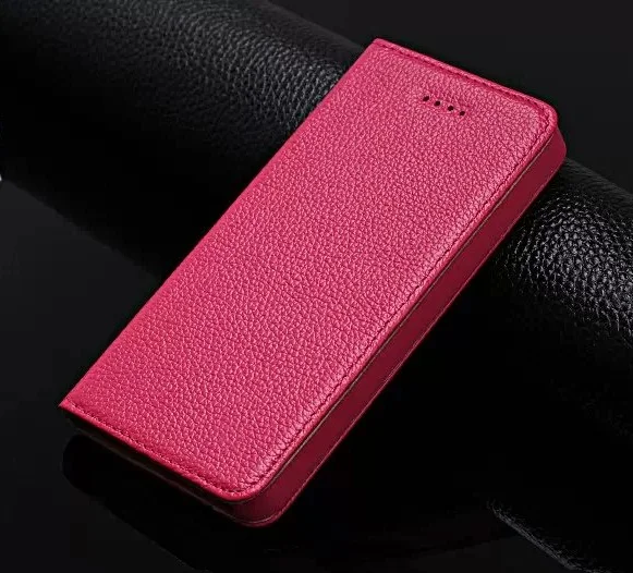 Solque Чехол-книжка из натуральной кожи для iPhone 5SE SE 5S 5, роскошный Магнитный смарт-чехол с подставкой, тонкий чехол для iPhone SE Litchi - Цвет: Rose