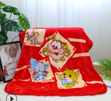 Manufacturers direct sale of double cartoon blanket embossed child blanket children baby gift nap blanket knee