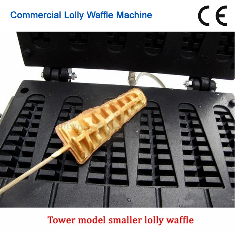 

Lolly Waffle Maker Electric Long Waffle Machine 110V 220V Non-stick Waffle Baker 6pcs Moulds Brand New