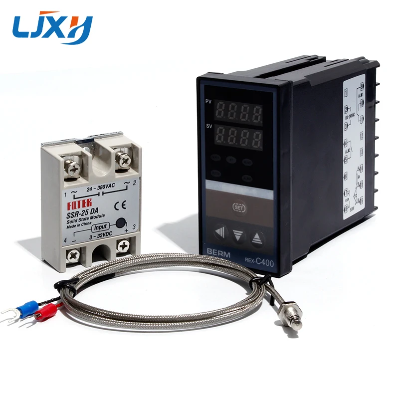 LJXH двойной цифровой PID регулятор температуры набор REX C400 + 25DA/40DA/75DA твердотельные