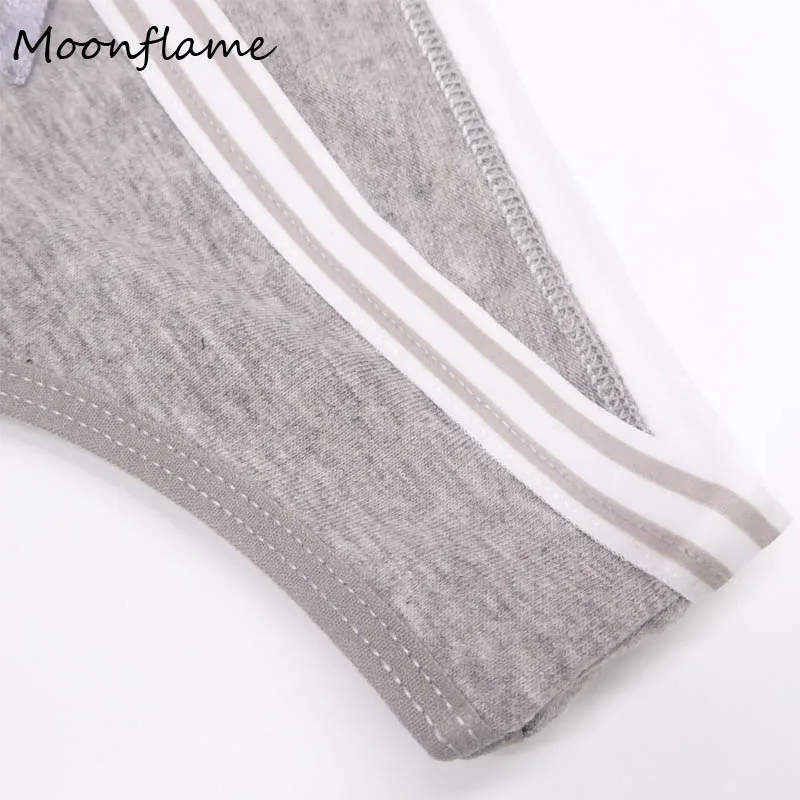 Moonflme, 3 шт./лот, одноцветные женские хлопковые бикини, женские трусики M L XL 89156