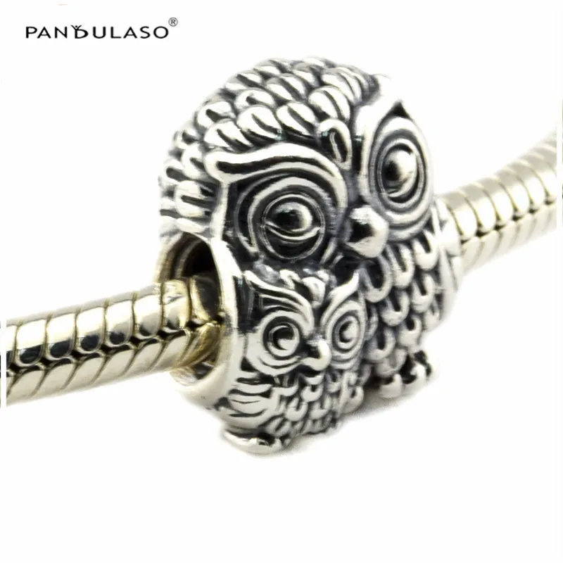 Ночной эльф Очаровательная Совы шарма бусины 100% 925 серебряные ювелирные изделия