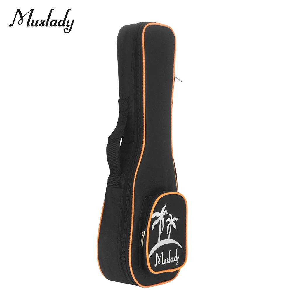 Muslady 21 дюймов сопрано укулеле сумка Uke Ukelele чехол на молнии кокосовое дерево узор Стиль с регулируемым одним плечевым ремнем