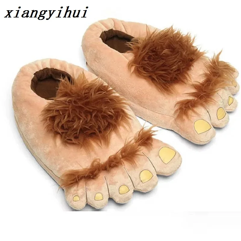 Плюшевые тапочки унисекс с забавными животными милые женские когтями монстра