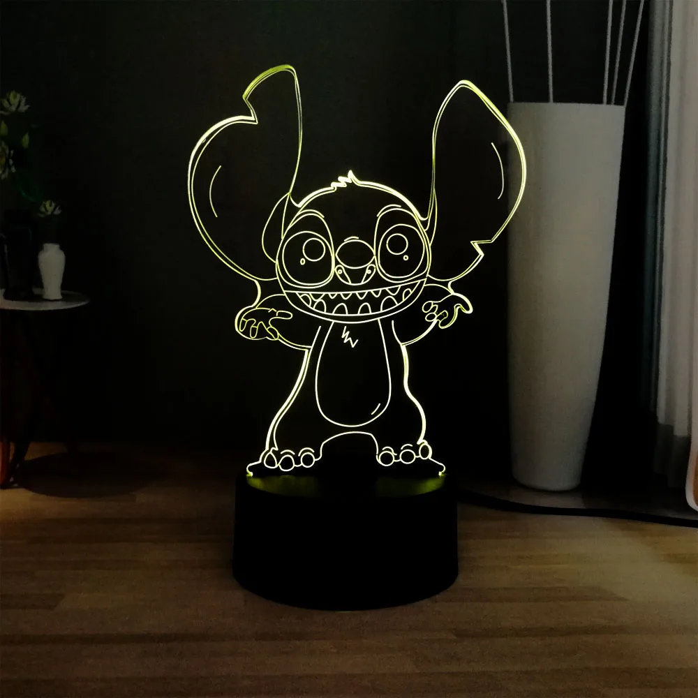 3D мультфильм стежка светодиодный ночник USB переключатель сенсорный свет 7 цветов