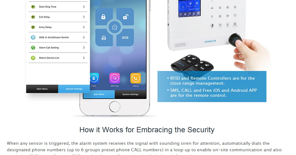 Homsecur беспроводный 3g wifi домашняя сигнализация+ беспроводная Солнечная наружная Вспышка Сирена PIR датчик движения пульт дистанционного управления LA02-3g