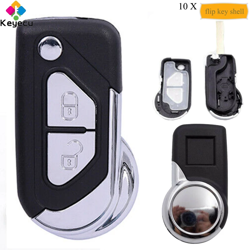 Складной откидной пульт дистанционного управления KEYECU 10 шт./лот корпус ключа с 2
