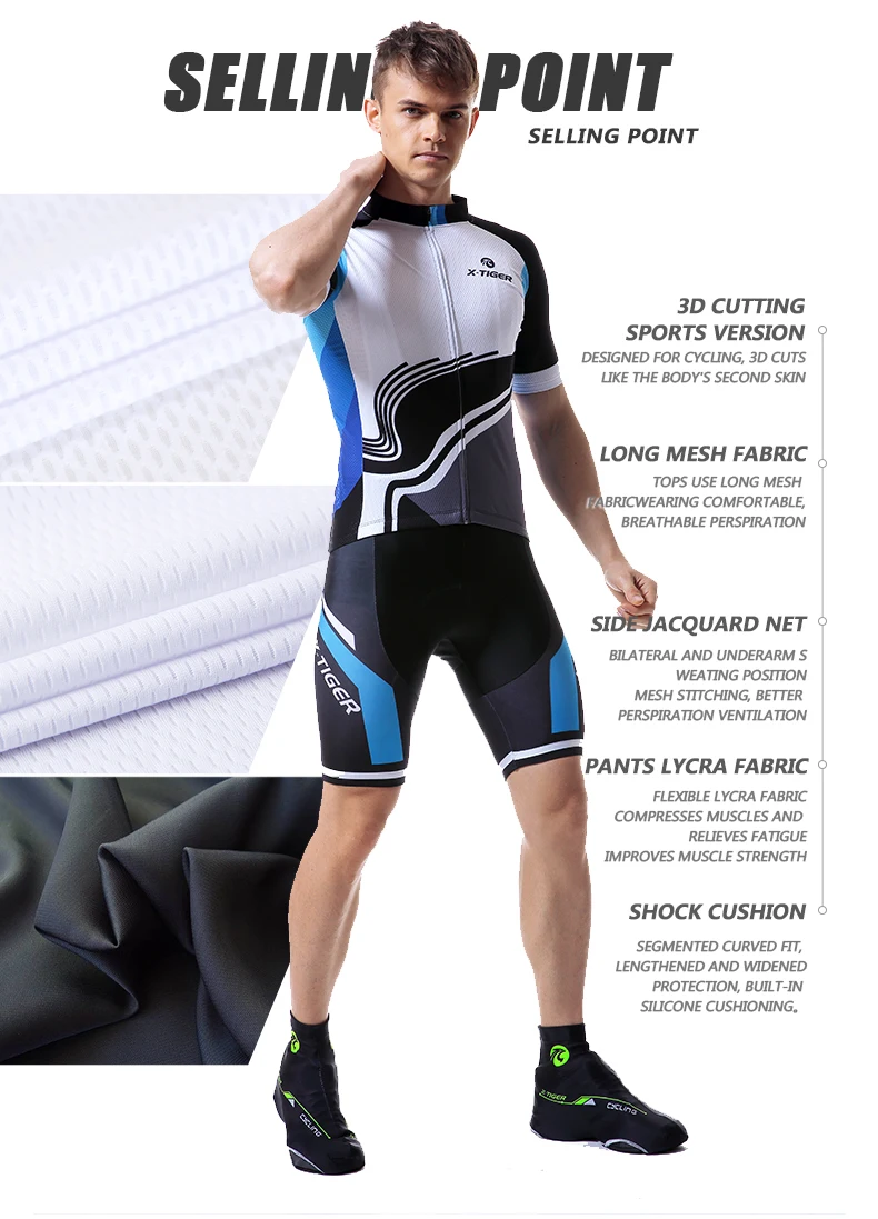 X-Tiger Pro одежда для велоспорта велосипедная одежда Maillot Ropa Ciclista Спортивная одежда для велосипеда мужские Ciclismo велосипедные майки набор