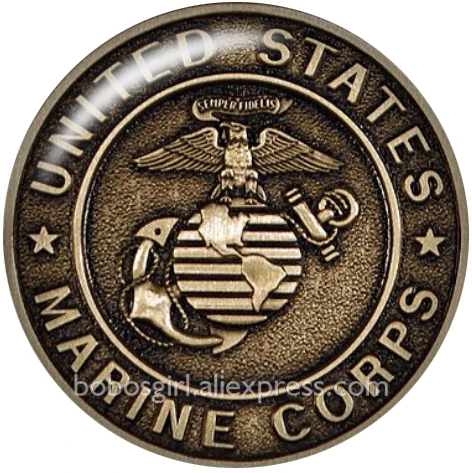 Usmc морская армия стеклянная кнопка оснастки ювелирные изделия DIY круглые фото Кабошоны с плоской обратной стороной DA1298 - Окраска металла: A7559