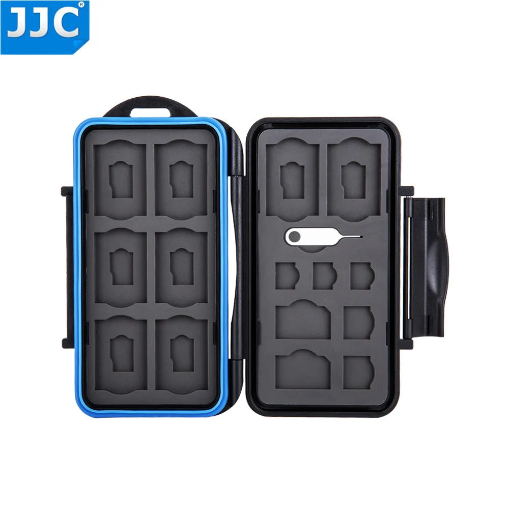 jjc camera waterproof memory card case box for sdhc sdxc msd xqd sim cf micro sd nano sim cards holder storage for dslr camera free global shipping