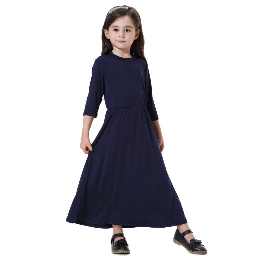 Мусульманское детское Макси платье для девочек длинное халат кимоно Jubah Рамадан