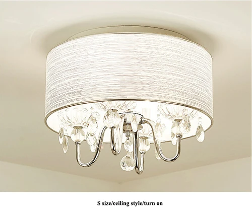 S size-ceiling Современный блестящий хрустальный светодиодный потолочный светильник s хромированный металлический светодиодный потолочный светильник для столовой круглый светодиодный потолочный светильник для гостиной - Цвет корпуса: S size-ceiling