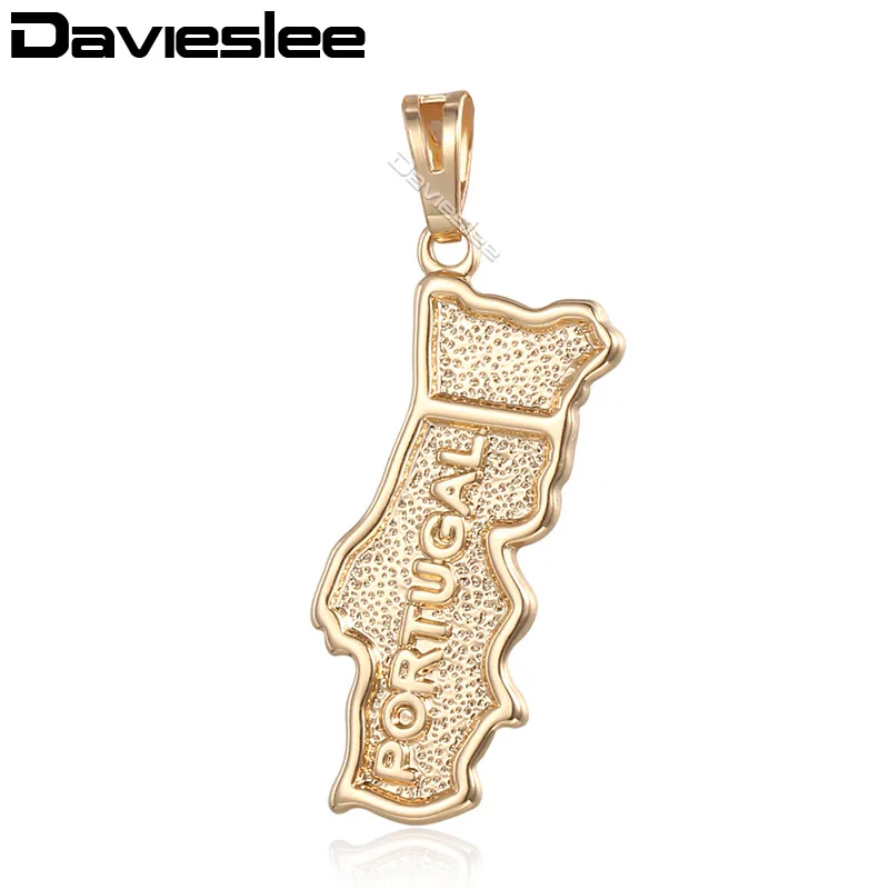 Davieslee подвеска в форме карты для женщин и мужчин Золотая ожерелья женские