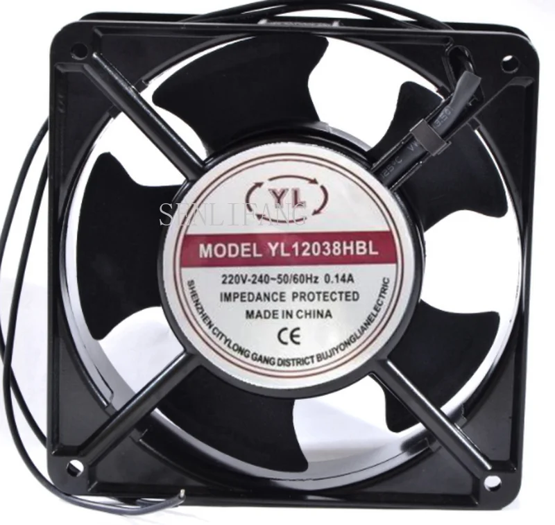 Бесплатная доставка YL12038HBL AC 220V 240V 0.14A 50/60HZ 2 провода 12038 12cm 120*120*38mm