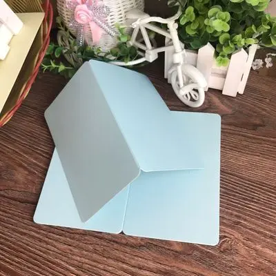 Blue 10 шт./упак. DIY пустой складные жемчужные Бумага открытки ручной рисунок Doodle Бумага карты с днем рождения открытки на день рождения - Цвет: Blue