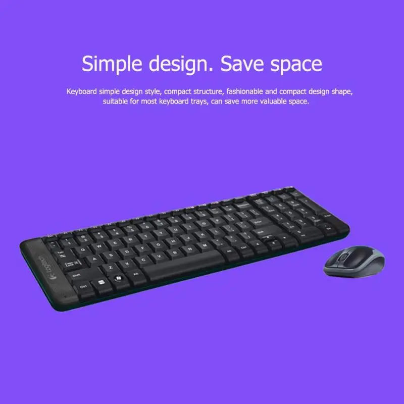Комбинированная компьютерная мышь logitech MK220, 104 клавиш, беспроводная клавиатура, 1000 точек/дюйм, USB приемник, набор для игр, для геймеров, оригинальная оптическая