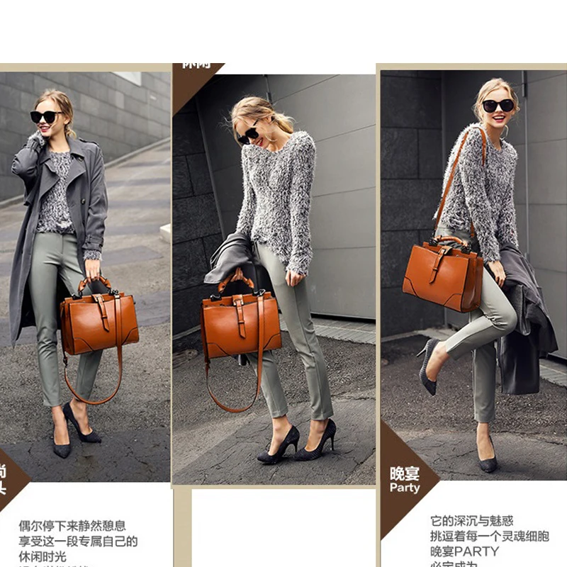 WHX дизайнерская Модная Повседневная стильная женская сумка-тоут коричневая