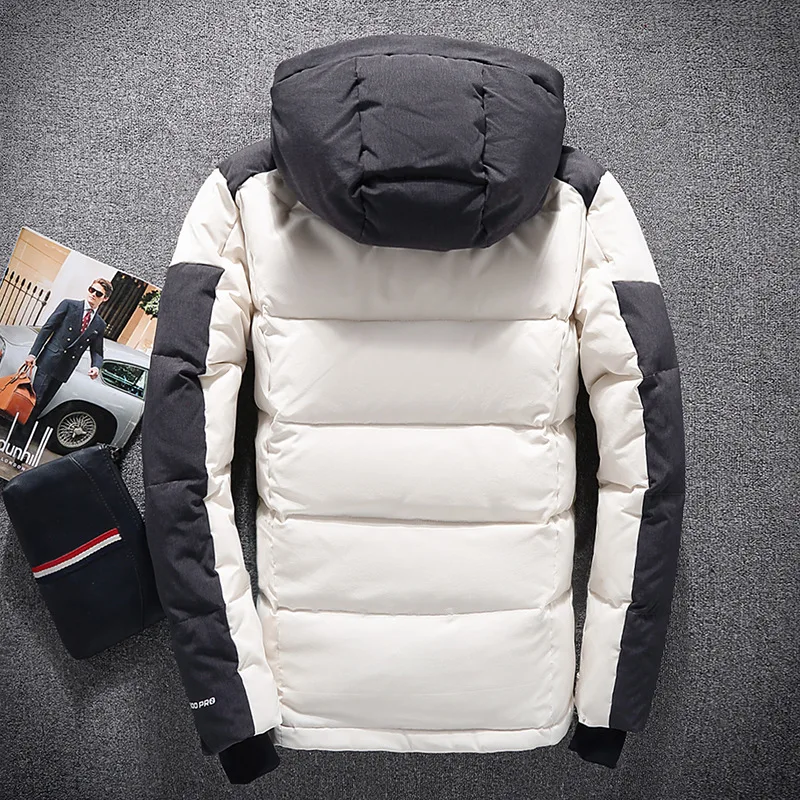 Fashion Brand Mens Hooded Duck Down Jackets Coat Jacket 2018 Winter Parkas Couple Clothes Warm Outwear Overcoat 8006 | Мужская одежда