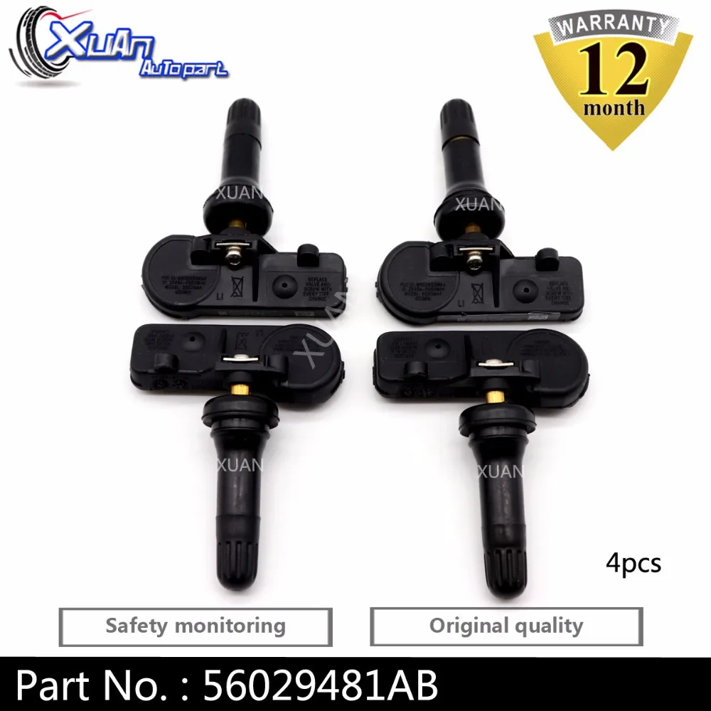 XUAN 4 шт. TPMS датчик давления в шинах 56029481AB для Dodge ram 1500 2500 3500 пикап Jeep Commander WRANGLER 433 МГц