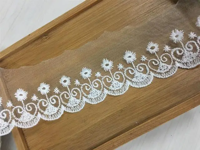 Mesh embroidery lace white mesh accessories 6 cm wide | Lace
