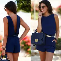 2016 Mini Sexy Rompers Womens Bodysuit Summer Short Sleeve Round-Neck Overalls Slim Lace Bodysuit Women Shirts Casual Jumpsuits 1