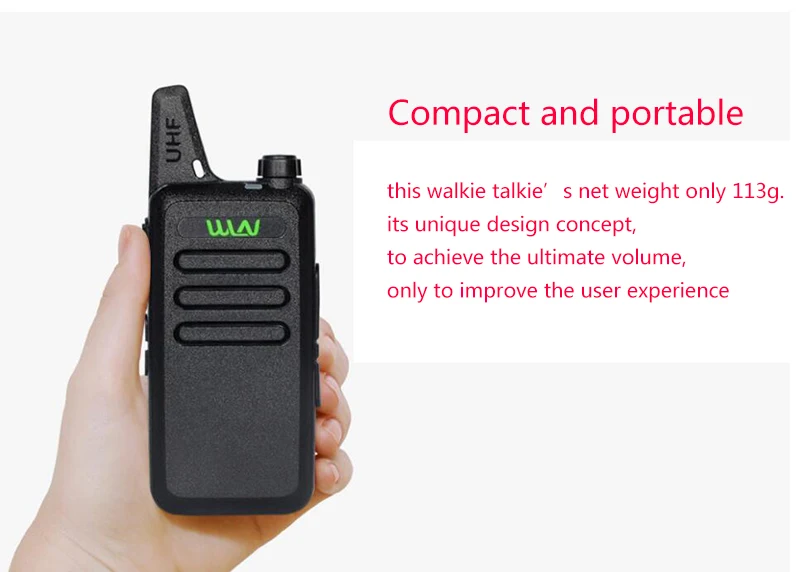2 шт./лот wln kd-c1 handy talky UHF 400-470 МГц VOX ham трансивер Любительская cb радиостанция портативная мини рация PMR446