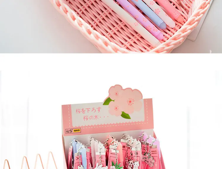 Lucky Cherry Sakura быстросохнущая гелевая ручка подпись ручка Escolar Papelaria школьные офисные принадлежности рекламный подарок
