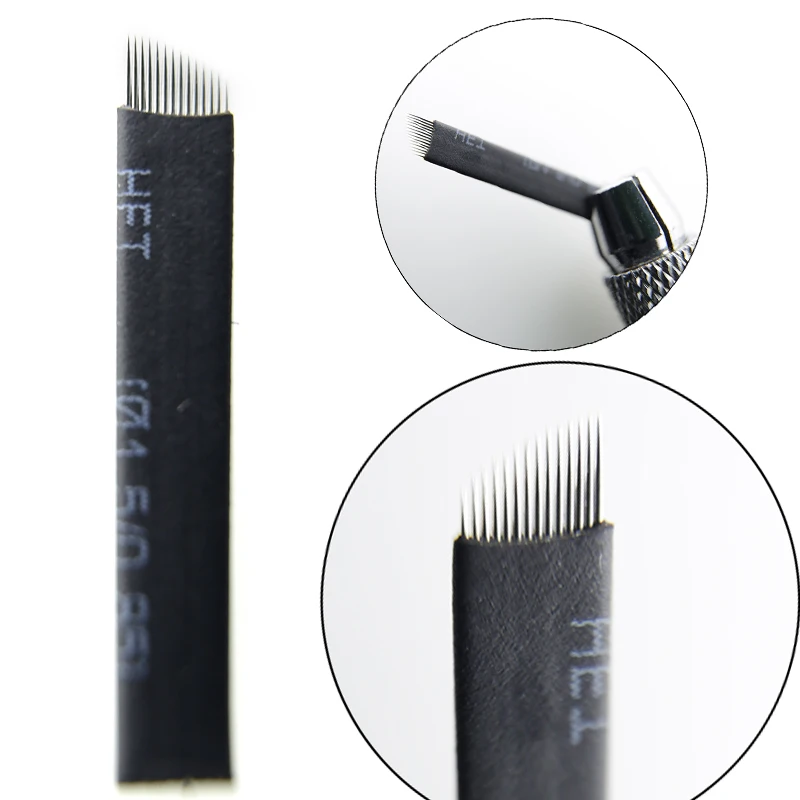 50 шт. Flex 7 9 11 12 14 16 18 21U Pin laminas Перманентный макияж tebori бровей Иглы татуировки лезвие для микроблейдинга lamina Blade