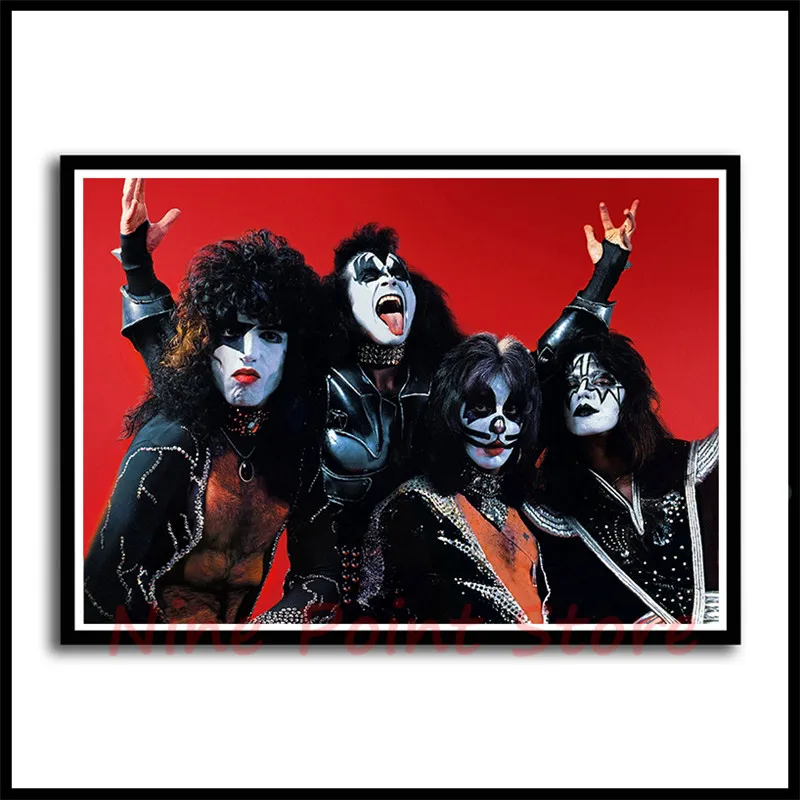 Тяжелый металл Kiss Rock band бумажные плакаты с покрытием музыкальная команда звезда классическая декоративная живопись бескаркасная