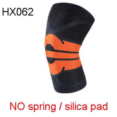 HX062 Black orange 1 шт. дышащие эластичные уличные спортивные защитные наколенники для пешего туризма баскетбола, тактические наколенники, силиконовые наколенники - Цвет: HX062 Black orange