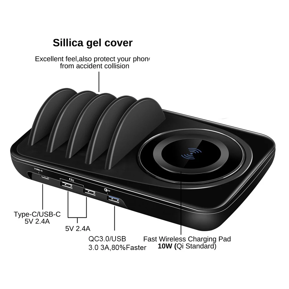 HYASIA UFO Qi Беспроводное зарядное устройство для зарядки iPhone samsung huawei xiaomi адаптер зарядка QC3.0 Мобильная зарядная станция для телефона
