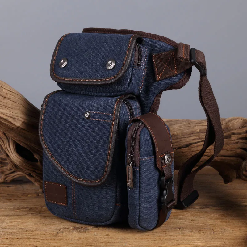 Мужская холщовая дорожная сумка мессенджер на плечо для езды мотоцикле поясная