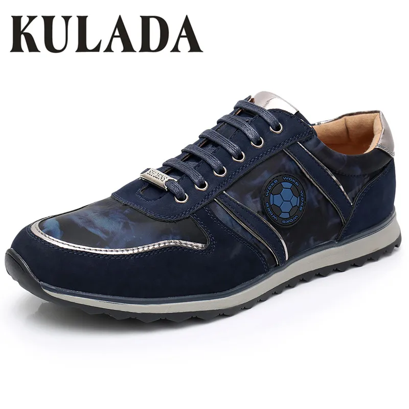 KULADA Hot Men Sneakers Leather Shoes Fashion Hand Made Brand Man Comfortable Natural Health Casual F1631-1A | Обувь