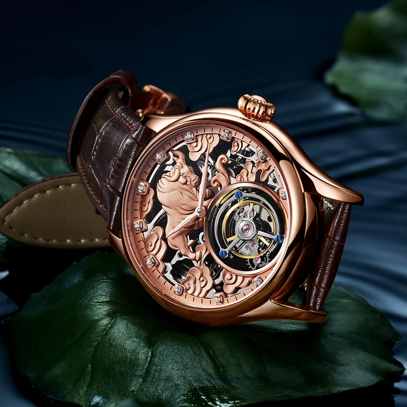 Tourbillon механические часы для мужчин Топ бренд сапфировые зеркальные Оригинальные
