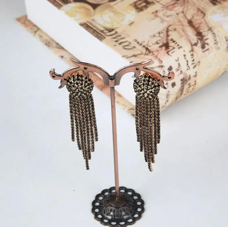 Новое поступление барочная черная круглая корона свадебные украшения серьги