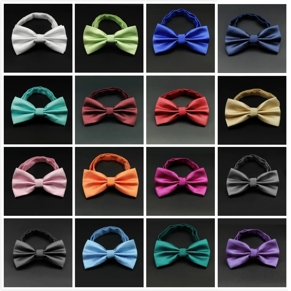 

NEW Soild Bow Tie Wedding Bowtie Noeud Papillon Mens & Womens Polyester Silk Pajaritas Cravat Bowties Female Male Neckwear