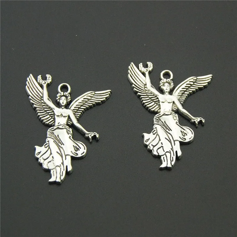 5 шт. Новое поступление 2019 тибетский серебристый цвет крылья ангела подвески