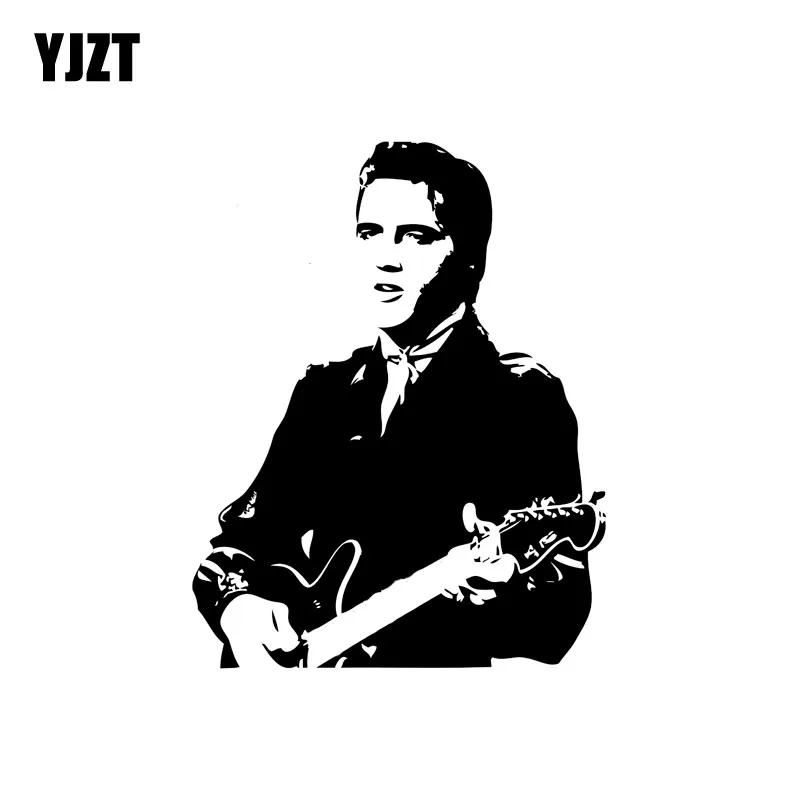YJZT 12,4 см* 15,8 см Elvis Presley Art автомобильный стикер рок-н-ролл певица виниловая наклейка музыка черный/серебристый C3-0034