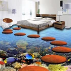 Самоклеющиеся виниловые обои для дома, наклейка на пол, фотообои, с изображением кораллов, тропических рыбок, океана, ПВХ