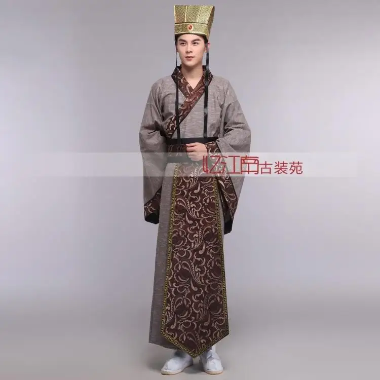 Мужской черный костюм ханьфу древняя одежда мужской китайского династии для