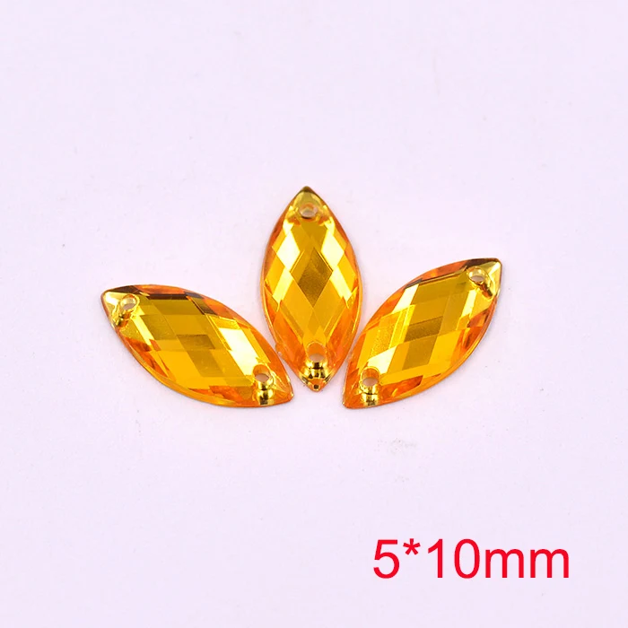 01 Topaz JUNAO 5*10 мм Пришивные прозрачные AB конский глаз Стразы плоские с оборота хрустальные камни Модные, акриловые драгоценные камни швейная аппликация из страз для одежды - Цвет: 01 Topaz