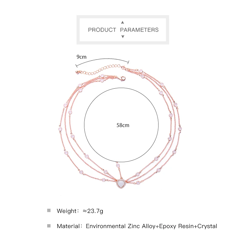 Оптовая цена повязка для волос с многослойной цепочкой розового и золотого цвета