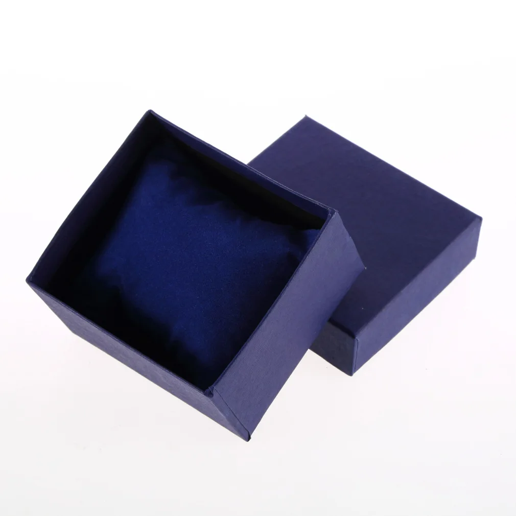 

Jewelry Watch Box Case Display Packaging Holder With Foam Pad Inside Present Bangle Black Blue Color For Businessman Women Gifts
