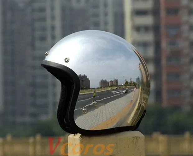 Новые персонализированные модные хромированные cascos capacete мотоциклетный шлем 3/4 с открытым лицом винтажные мотороллер шлемы