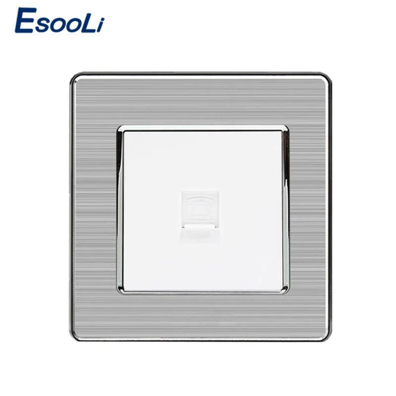 Esooli 1 Gang RJ11 2 ядерный телефонный разъем роскошная настенная розетка из