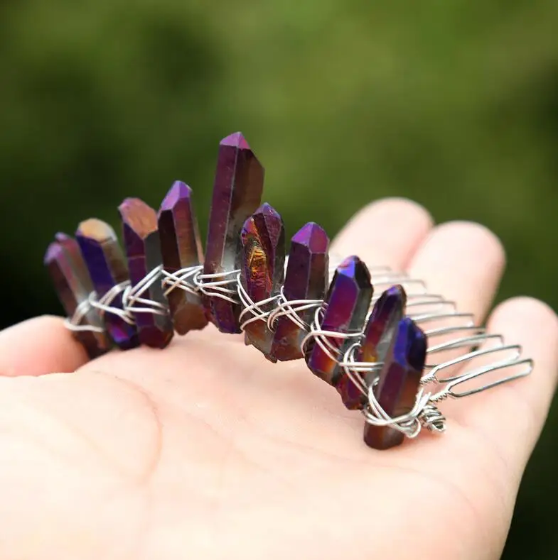 Корона из кварцевого кристалла 2019 Натуральный Необработанный матовый Радужный