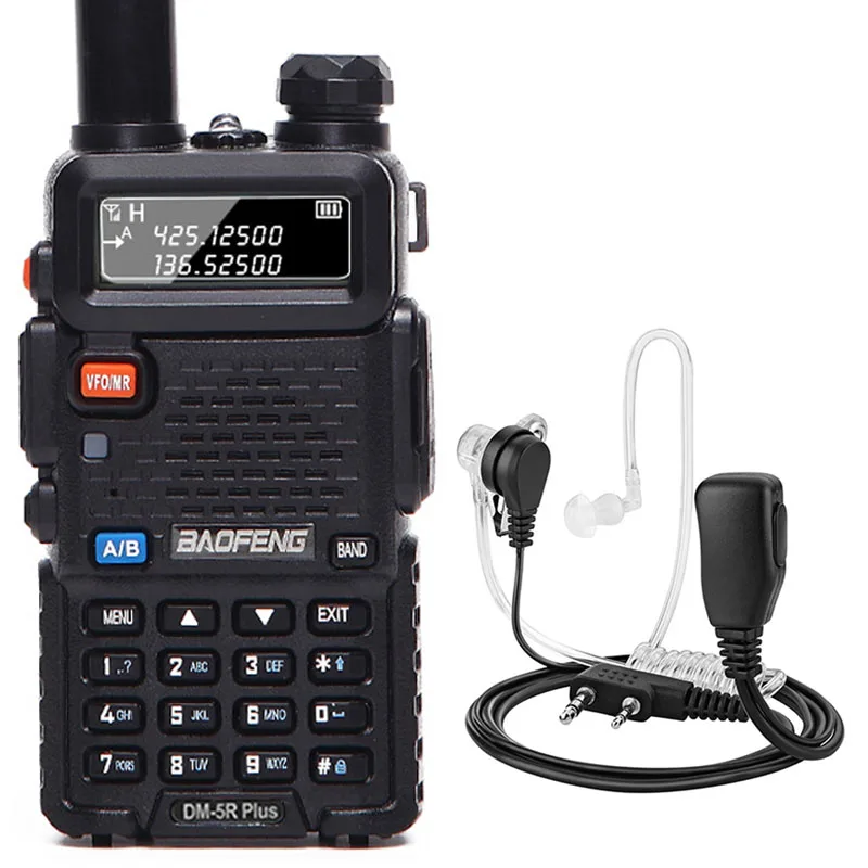 add ac headset Baofeng DM-5R plus цифровая рация DMR Tier1 Tier2 Tier II Dual Time slot цифровая/аналоговая VHF/UHF двухстороннее радио - Цвет: add ac headset