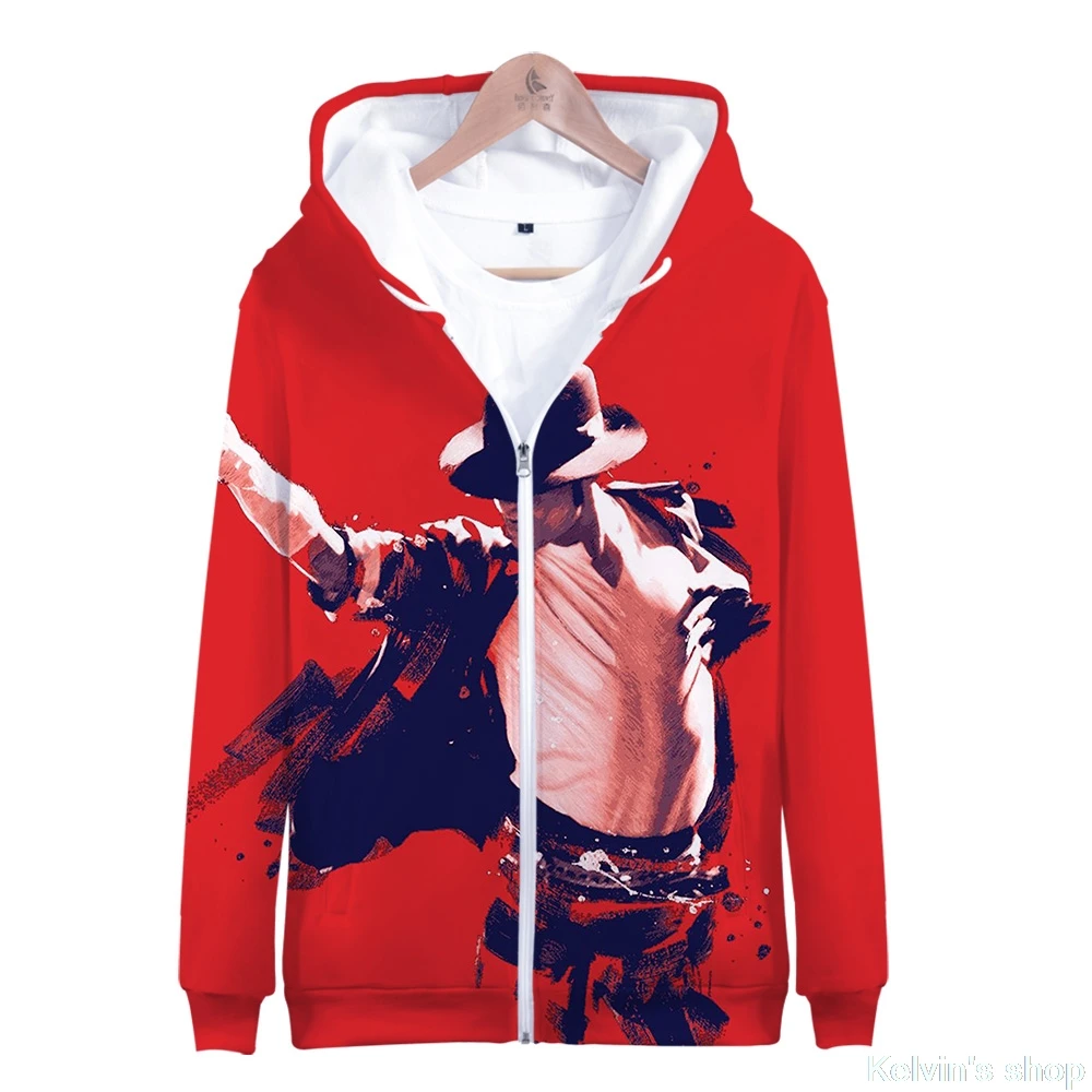 Поп Майкл Джексон 3D принт Мужская толстовка новая верхняя одежда на молнии